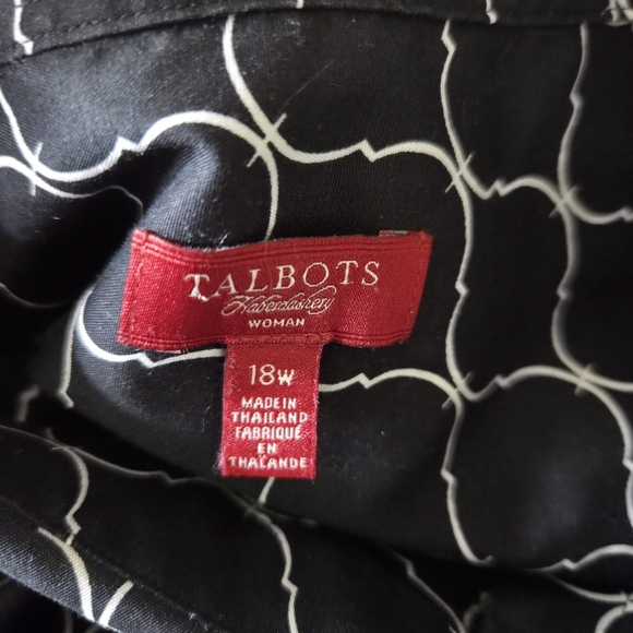 Talbots Black and White Geometric Blouse Size 18 - Picture 5 of 5